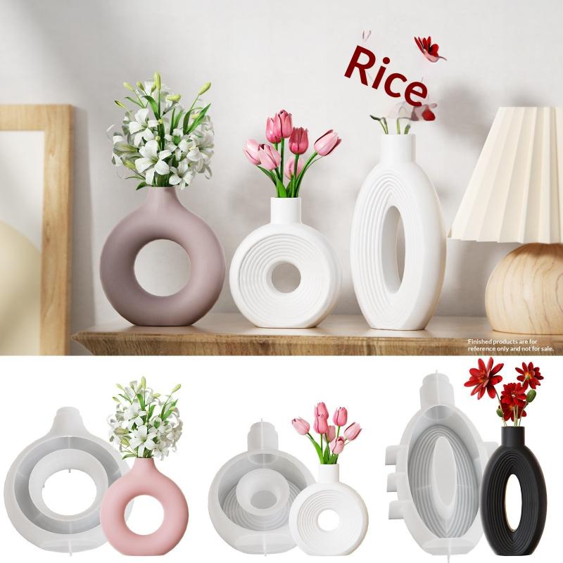 Donut Mold Silicone - Nordische Donut-Form Vase Silikonform Blumentopf-Gussform Mini-Blumenarrangement-Vase